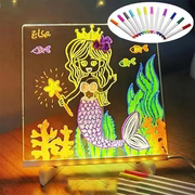 3D Acrylic Writing Pad with Pen Message Board Rewritable LED Table Lamp