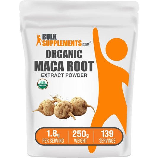 BulkSupplements.com Organic Maca Root Extract Powder - Organic Maca Powder, Nutritional Supplement - Vegan & Gluten Free, 1.8g of per Serving, 250g (8.8 oz) (Pack of 1) - Medaid International