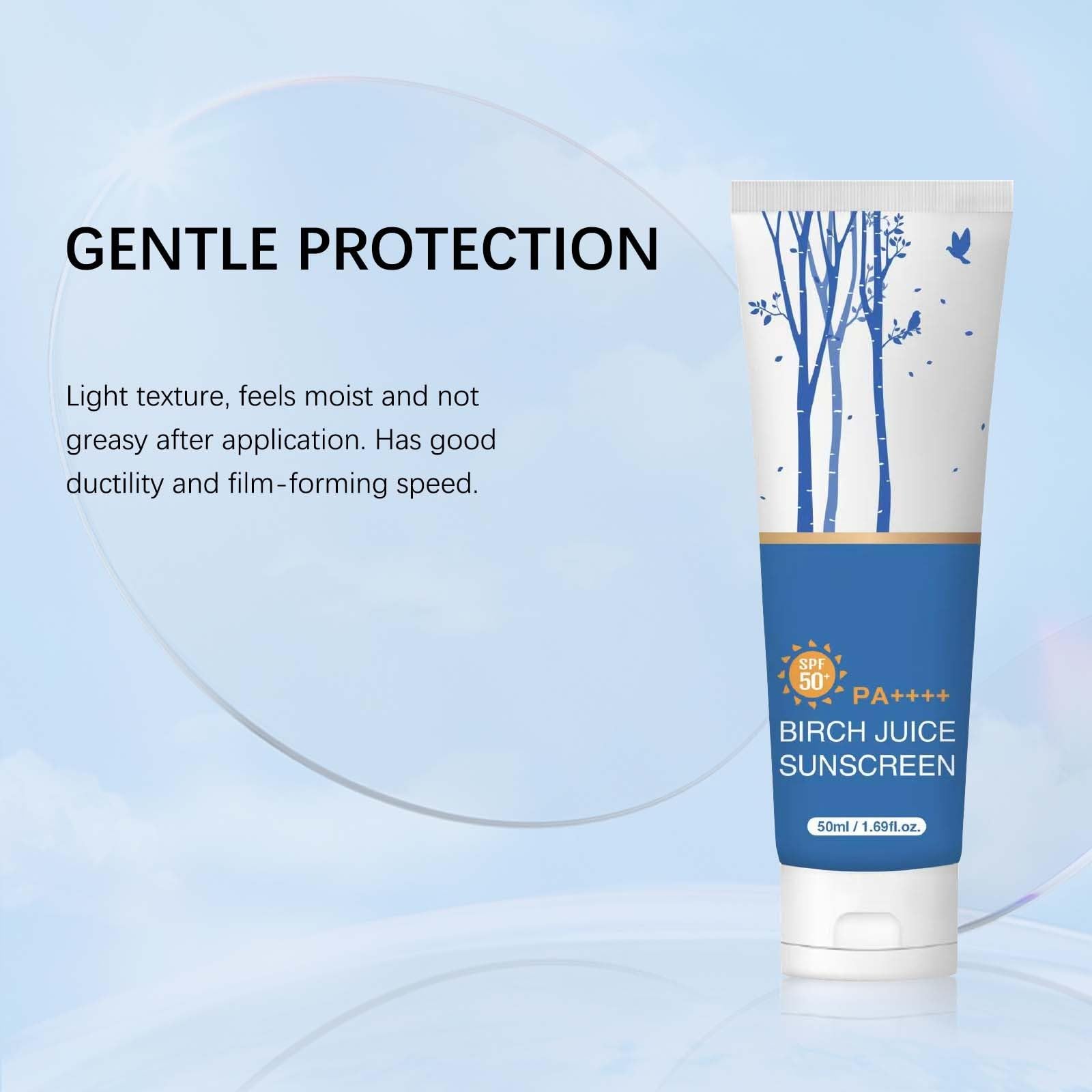 Birch Juice Moisturizing Sunscreen, UV LOCK SPF50 Broad Spectrum, Moist Essence Sunscreen for Face Korean Skincare, No White Cast, 1.69 Fl Oz (2) - Medaid International