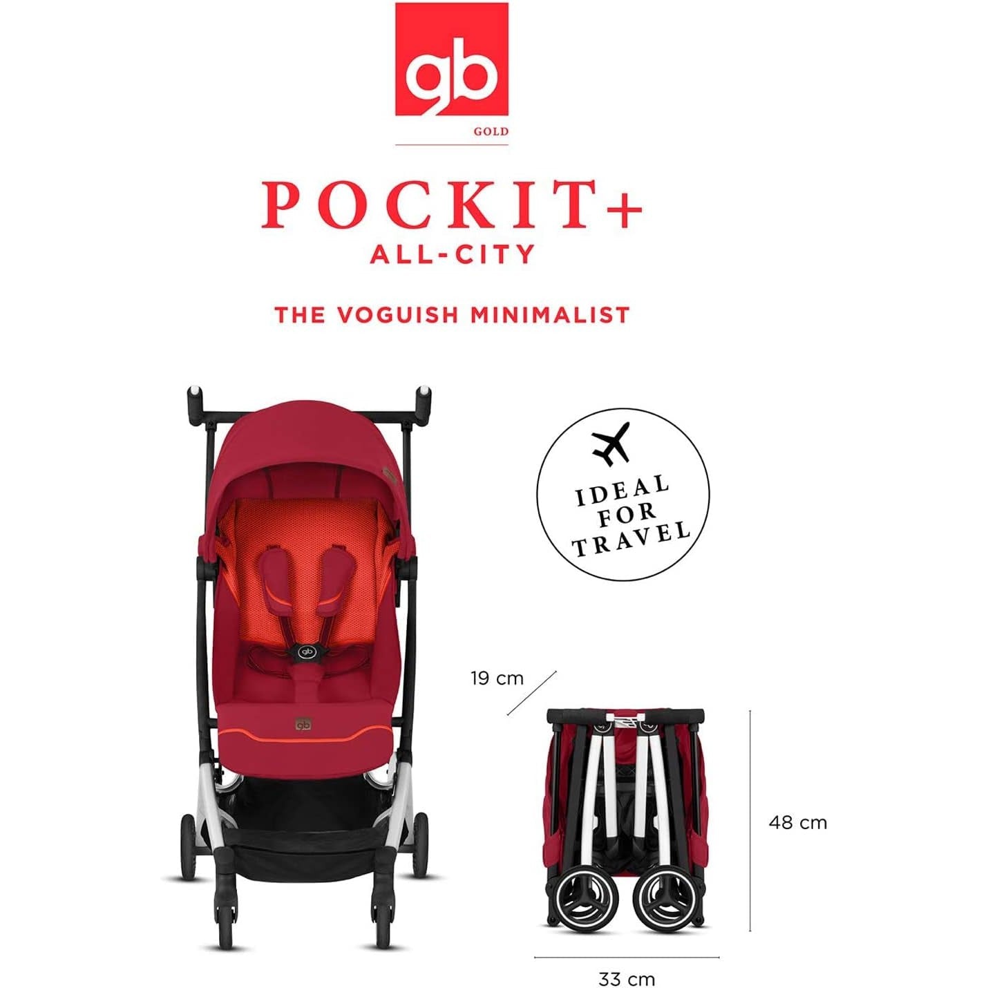 Gb Travel Lightweight stroller Pockit+ All-City Fashion Edition, From 6 Months to Approx. , Velvet Black