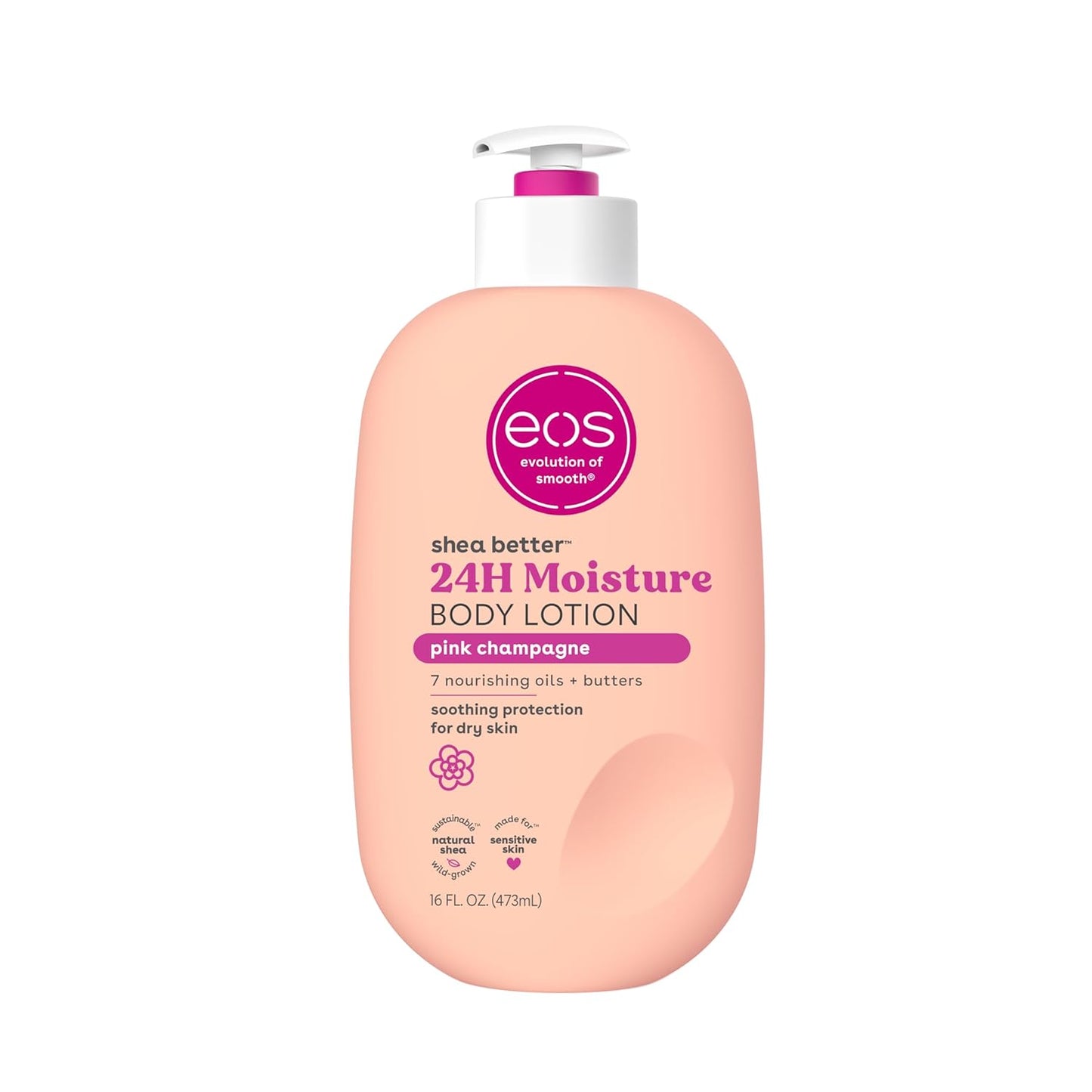 eos Shea Better Body Lotion- Vanilla Cashmere, 24-Hour Moisture Skin Care, Lightweight & Non-Greasy, Made with Natural Shea, Vegan, 16 fl oz - Medaid International