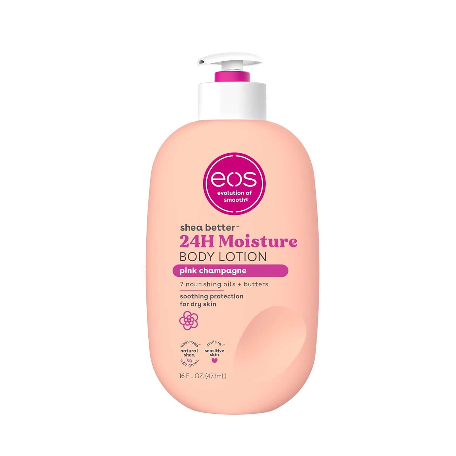 eos Shea Better Body Lotion- Vanilla Cashmere, 24-Hour Moisture Skin Care, Lightweight & Non-Greasy, Made with Natural Shea, Vegan, 16 fl oz - Medaid International