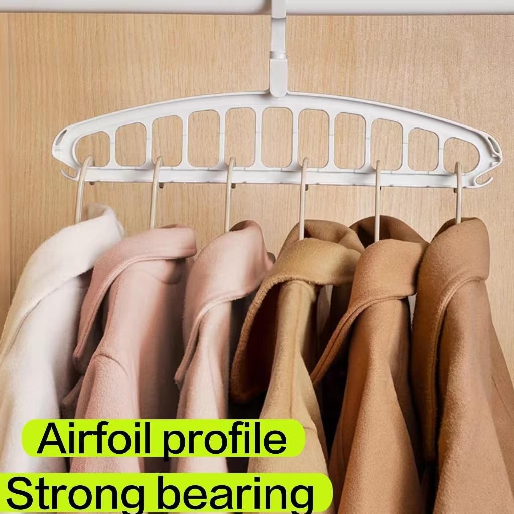 TERRIFI 2 Pack Folding Hanger, Heavy Duty Plastic Clothes Hanger, Space Saving Hangers for Clothes, Suitable for Jeans, Pants, Shirts, Scarves, Sweaters, Coats (White)