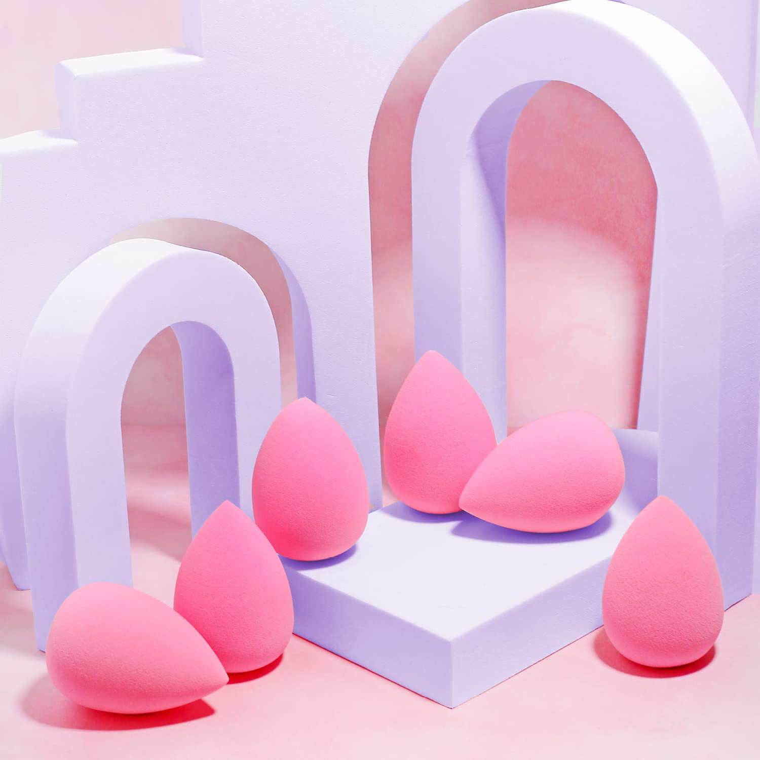 AOA Studio Collection makeup Sponge Set Latex Free and High-definition Set of 6 makeup Wonder blender For Powder Cream and Liquid, Super Soft Wonder Beauty Cosmetic - Medaid International