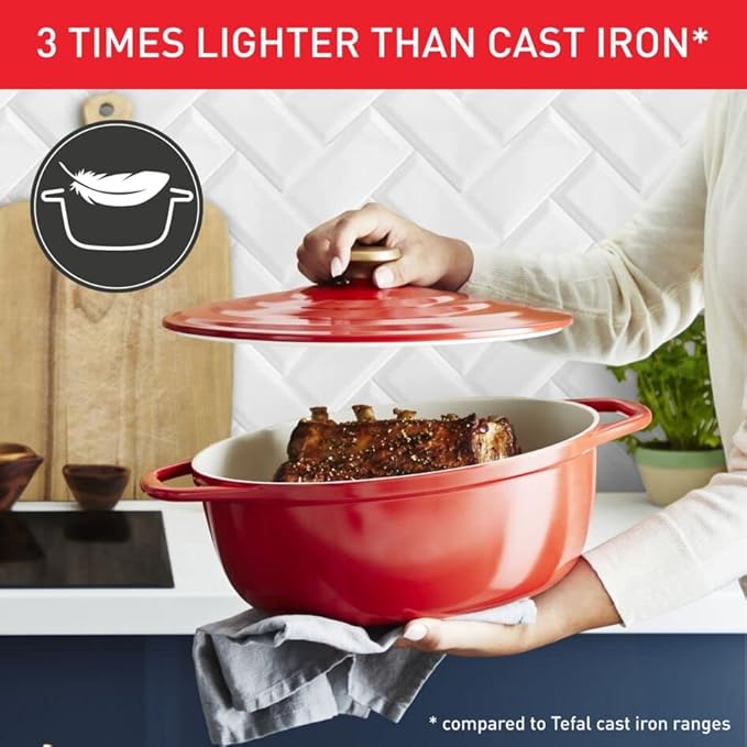 TEFAL AIR cast Set of 3 Casseroles 20, 24, 30x23cm Cast Aluminium Ceramic Coating Oven 250°C
