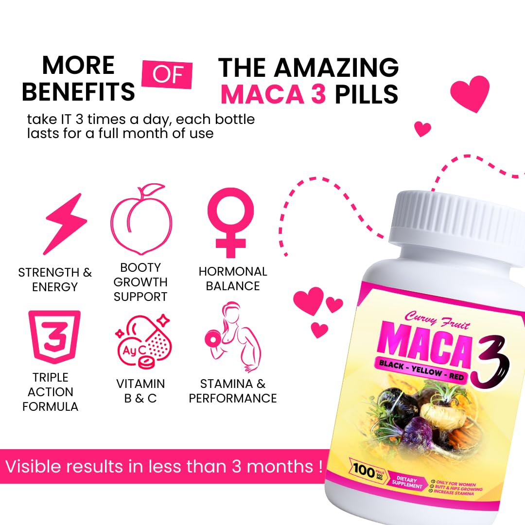 Maca 3 Capsules – Black, Red & Yellow Maca Root Blend – Feminine Balance & Natural Body Support – Herbal Formula - Medaid International
