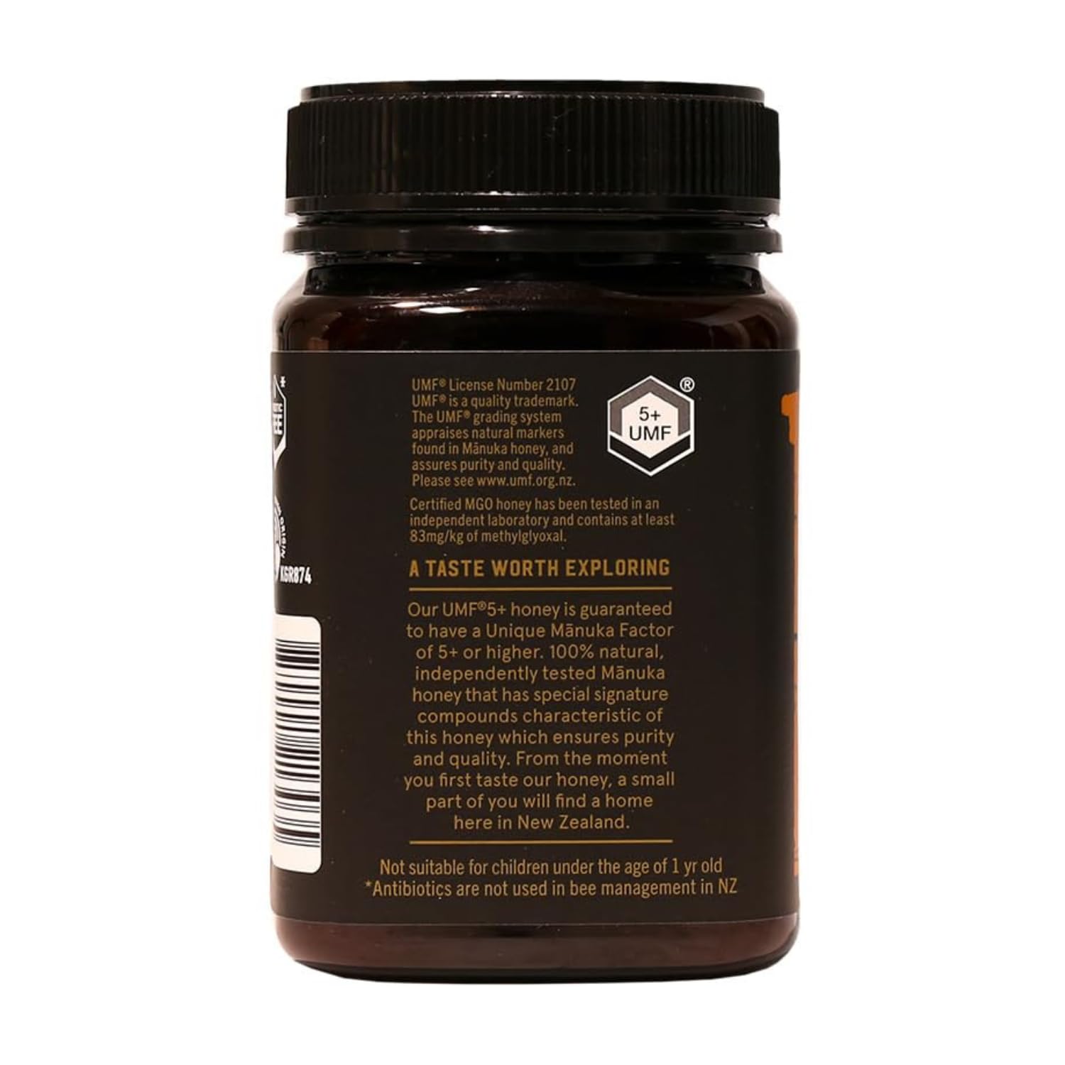 Taylor Pass Honey Co Manuka Honey UMF 5+ MGO 83+ | Monofloral New Zealand Honey | Sustainable, Non-GMO, Halal, UMF Certified | BPA-Free Jar | 500g 1lb 1.6 Oz - Medaid International