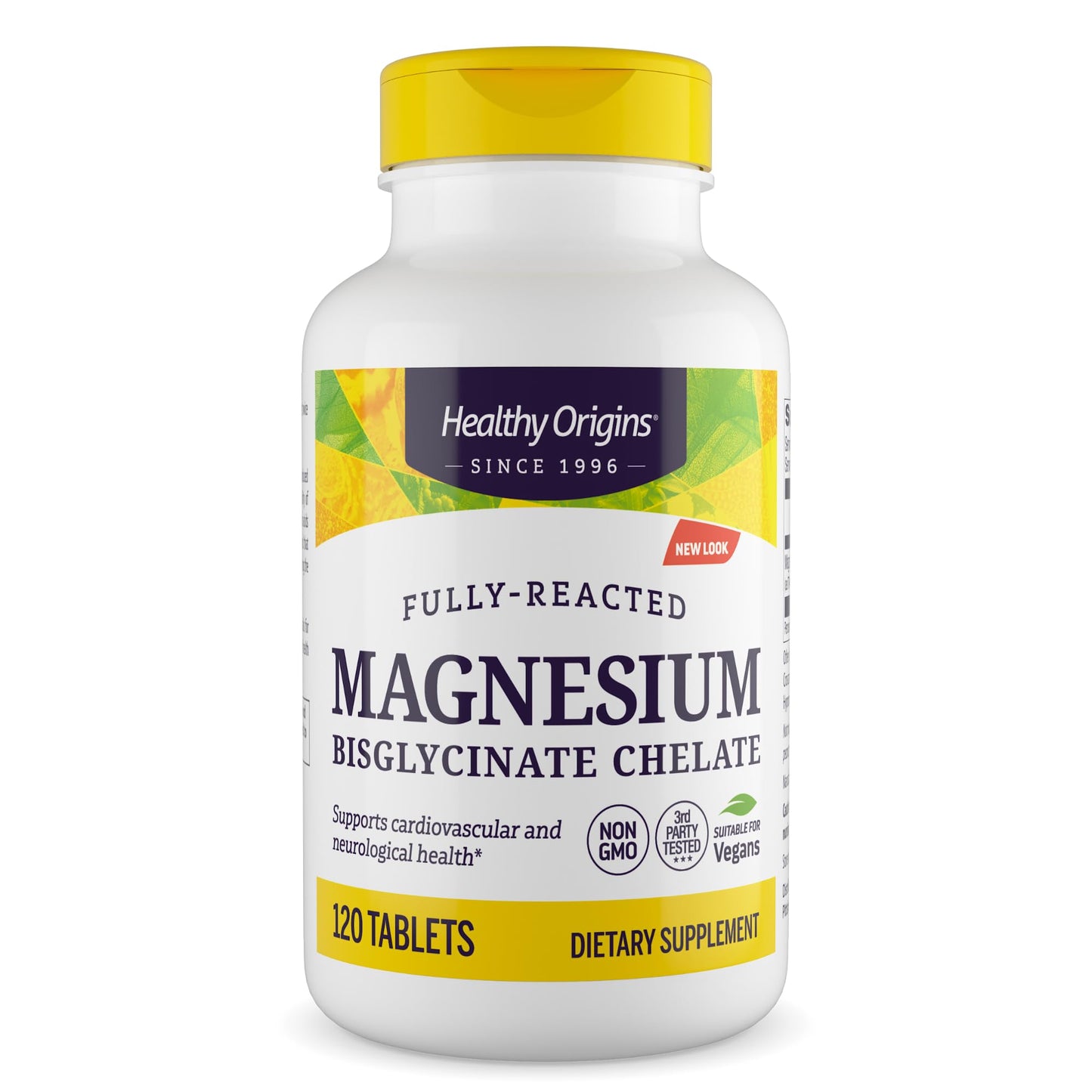 Healthy Origins Magnesium Bisglycinate Chelate (Non-GMO, Gluten Free, Cardiovascular Support, Bone Support, Neurological Support, Vegan), 120 Tablets - Medaid International