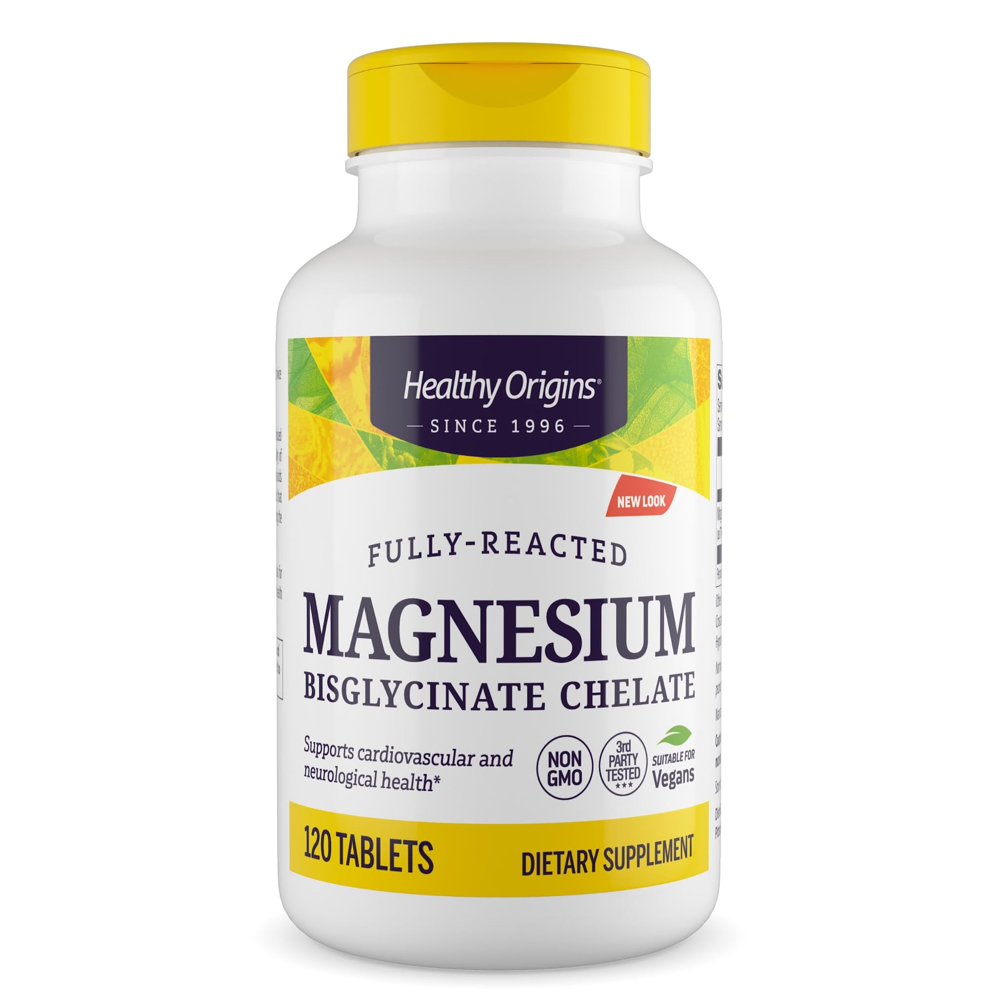 Healthy Origins Magnesium Bisglycinate Chelate (Non-GMO, Gluten Free, Cardiovascular Support, Bone Support, Neurological Support, Vegan), 120 Tablets - Medaid International