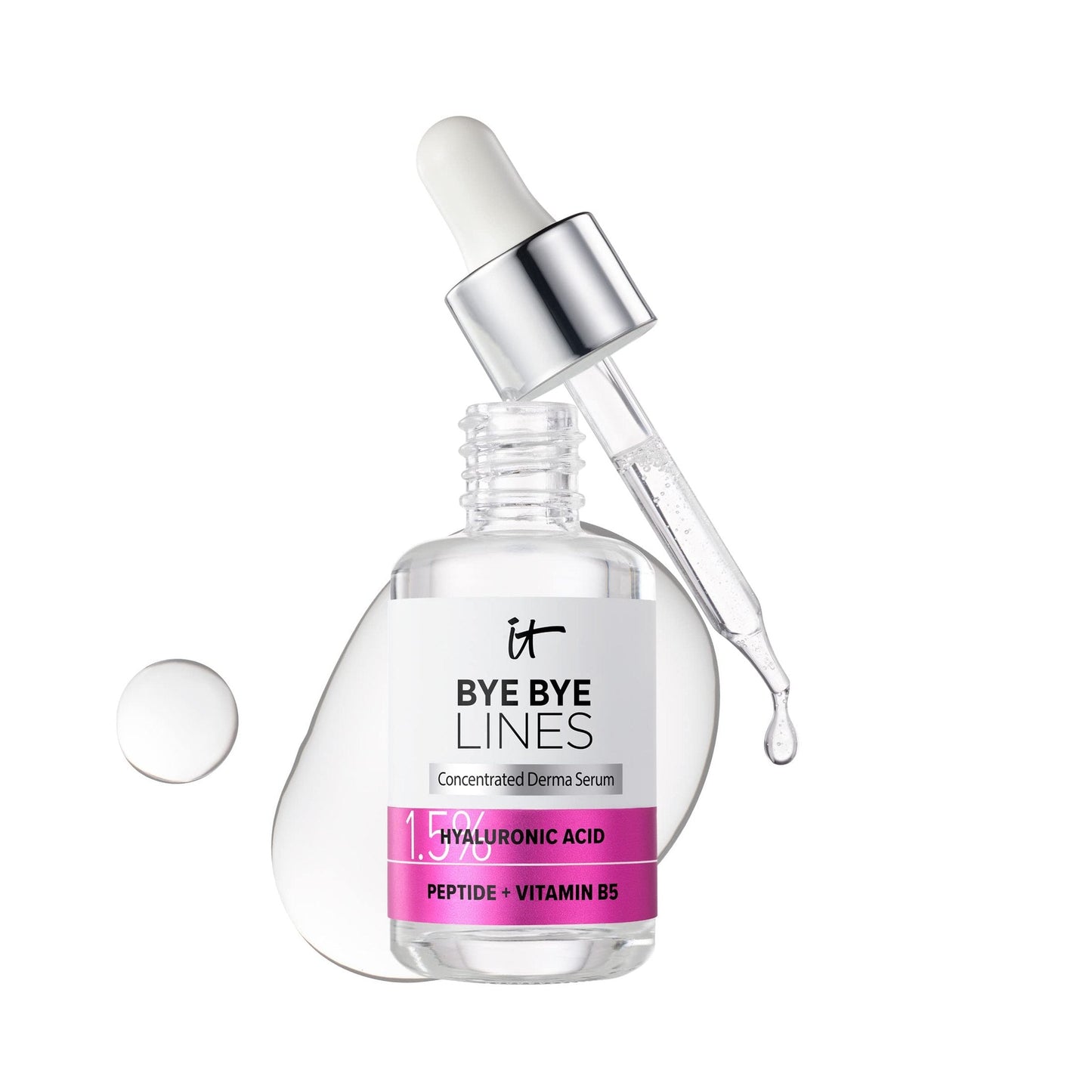 IT Cosmetics Bye Bye Lines Hyaluronic Acid Serum for Face - Hydrating Anti-Aging Facial Serum With Peptide & Vitamin B5, Visibly Plumps Skin, Smooths Look of Fine Lines, For All Skin Types - 1 fl oz - Medaid International