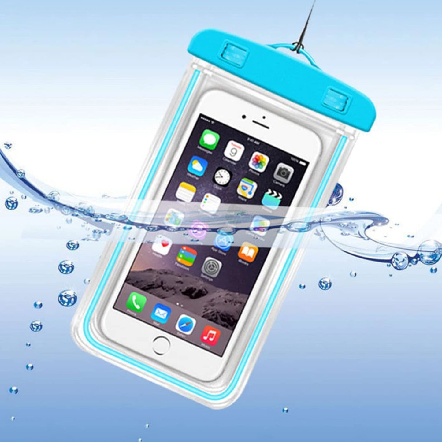 (NET ) Dry Bag Waterproof Pouch 7 inch Combo Case Cover Dust Proof Touch Sensitive Compatible For Rain Rainy Swimming Cycling Cellphone Mobile Bike Underwater