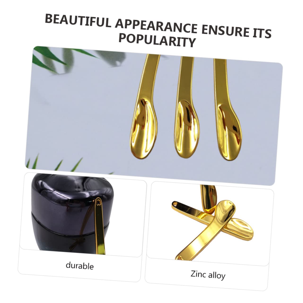 HEALLILY 5pcs Makeup Supply Zinc Alloy Face Cream Eye Cream Spoon for Skincare Golden Facial Mask Scoop Travel-friendly Design - Medaid International