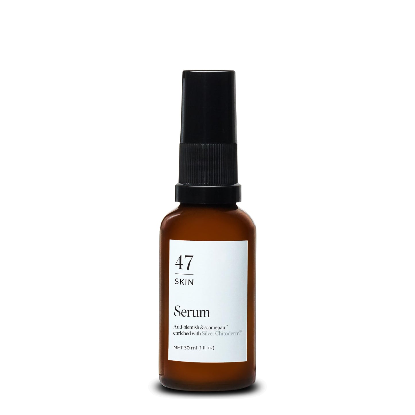 47 Skin Hydrating Face Serum for Clearing Acne & Scars, Anti-Blemish & Scar Repair Serum Skincare Treatment with Silver Chitoderm - Smooth Skin Moisturiser (1.01 oz) - Medaid International