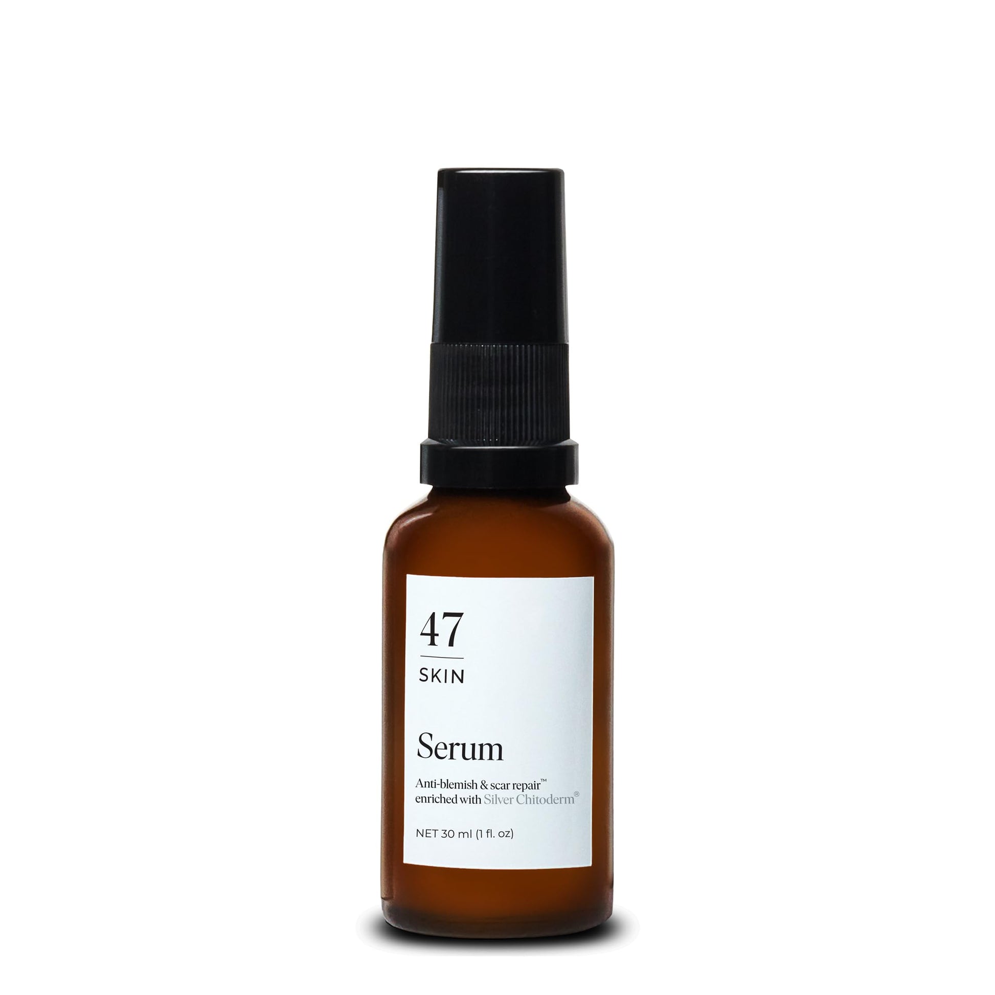 47 Skin Hydrating Face Serum for Clearing Acne & Scars, Anti-Blemish & Scar Repair Serum Skincare Treatment with Silver Chitoderm - Smooth Skin Moisturiser (1.01 oz) - Medaid International