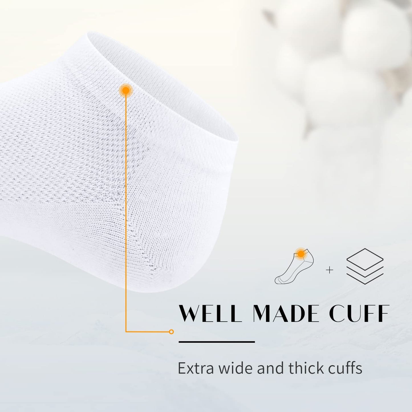 SIXDAYSOX 8 Pack Mens Ankle Socks Low Cut Comfort Casual Socks Size 13-15 Pure White - Medaid International