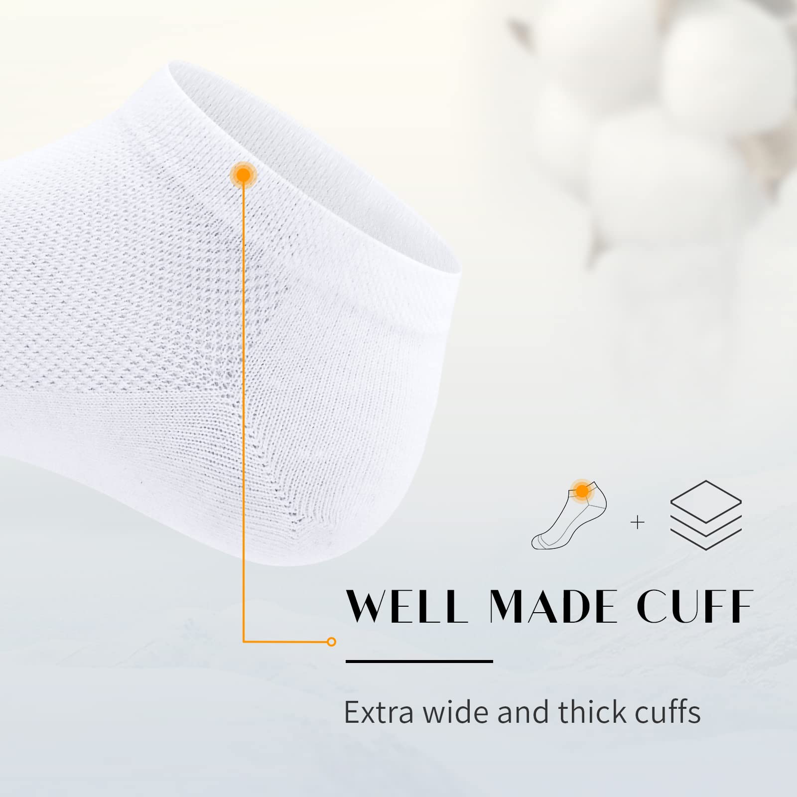 SIXDAYSOX 8 Pack Mens Ankle Socks Low Cut Comfort Casual Socks Size 13-15 Pure White - Medaid International