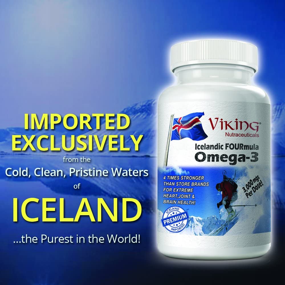 Icelandic Fourmula Quadruple Strength Omega-3 Fish Oil 3000mg High DHA & EPA 90 Softgels - Medaid International