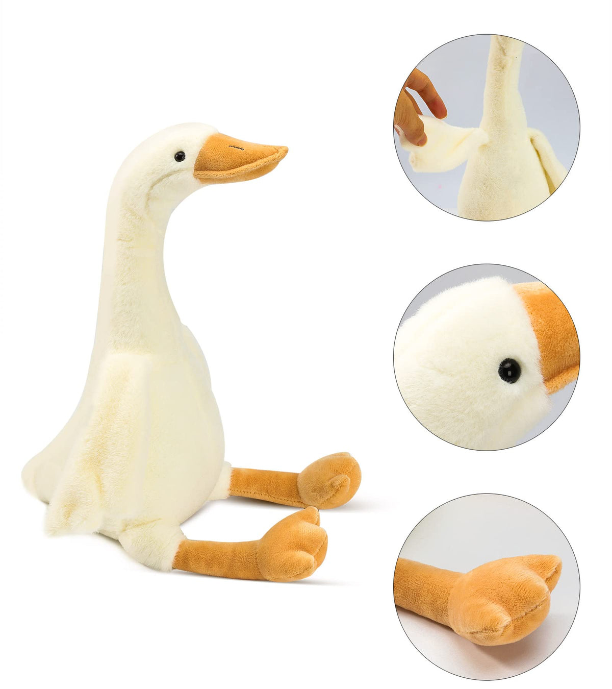 KASTWAVE Swan Stuffed Toy 19.7 Inch, Soft Smooth Plush Goose, Gift for Boys and Girls, White Animal Plushie Ideal for Children