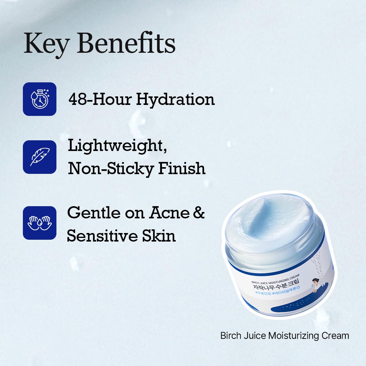 ROUND LAB Birch Juice Moisturizing Cream 2.7 Fl Oz, 48-Hour Deep Hydrating Lightweight Face Moisturizer with Birch Sap & Vita Hyaluronic Acid, Gentle on Acne-Prone and Sensitive Skin, Korean Skin Care - Medaid International