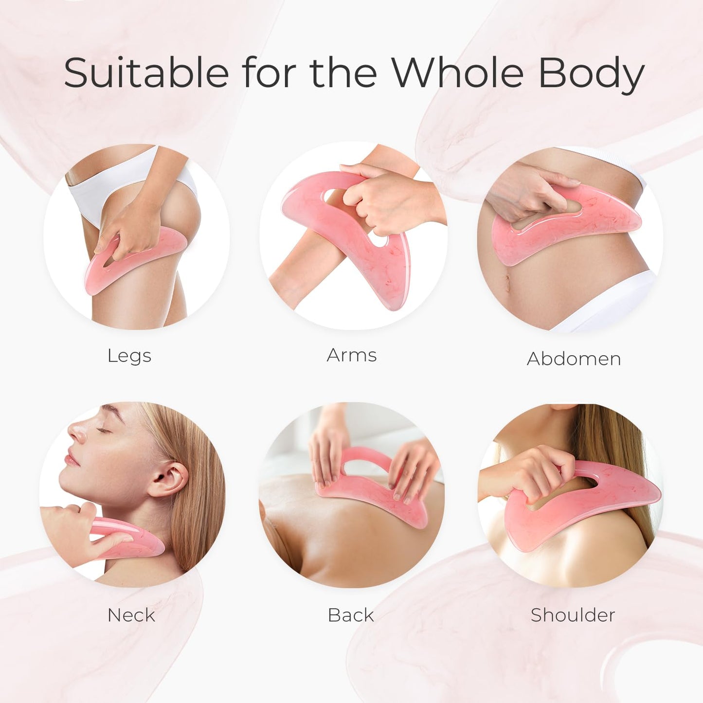 Scienlodic Gua Sha Massage Tool with Handle (Resin) Larger Guasha Scraping Tool for Back Neck Face Leg Massage, Lymphatic Drainage, Cellulite Remove - Large - Medaid International