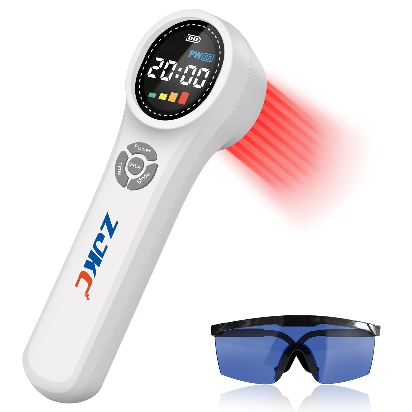 ZJKC Portable Red Light Therapy Back Pain, 16X660nm + 4X980nm + 4X810nm Upgraded Handheld Light Device for Knee, Shoulder,Muscle & Joint Pain Relief, Infrared Light Therapy Machine for Human/Pet - Medaid International