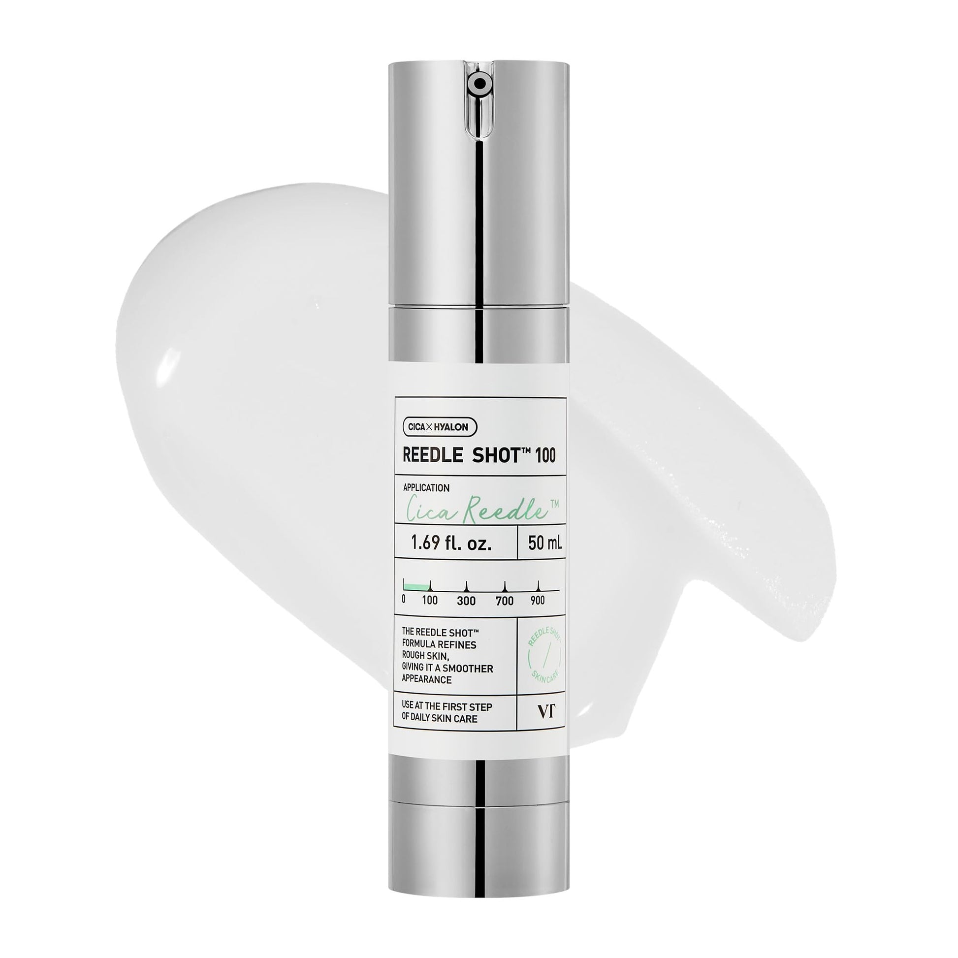 VT COSMETICS CICA Reedle Shot 100, Spicule Microneedling Serum for Pore Care & Exfoliation, Exosome, Centella Asiatica for Glass Skin, Skin Texture, Korean Liquid Skin Booster (1.69 Fl Oz / 50ml) - Medaid International