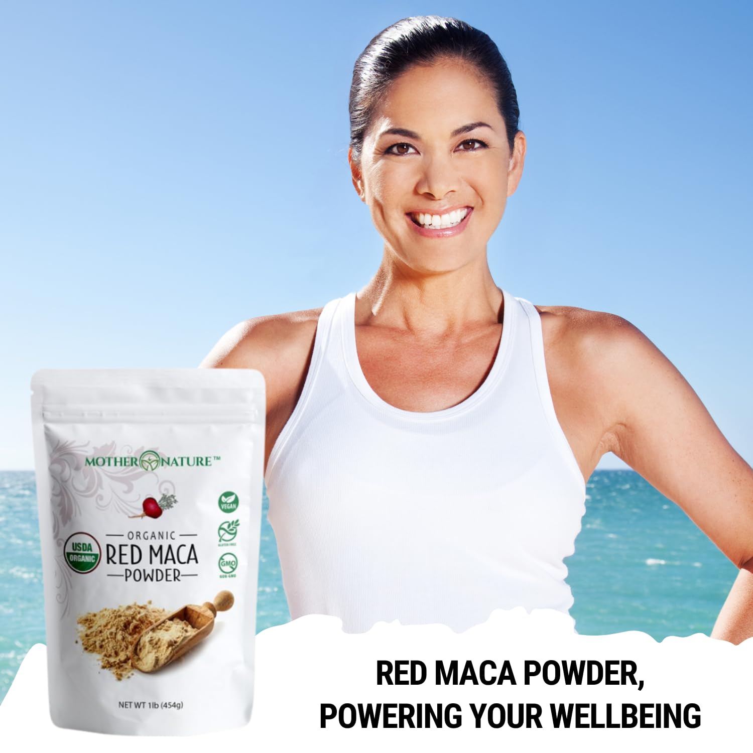 Organic, Raw Peruvian Red Maca Root Powder – Premium USDA Certified, Hormone Balance for Women, Natural Energy, Mood Support, Non-GMO, Vegan Superfood, 16 oz - Medaid International