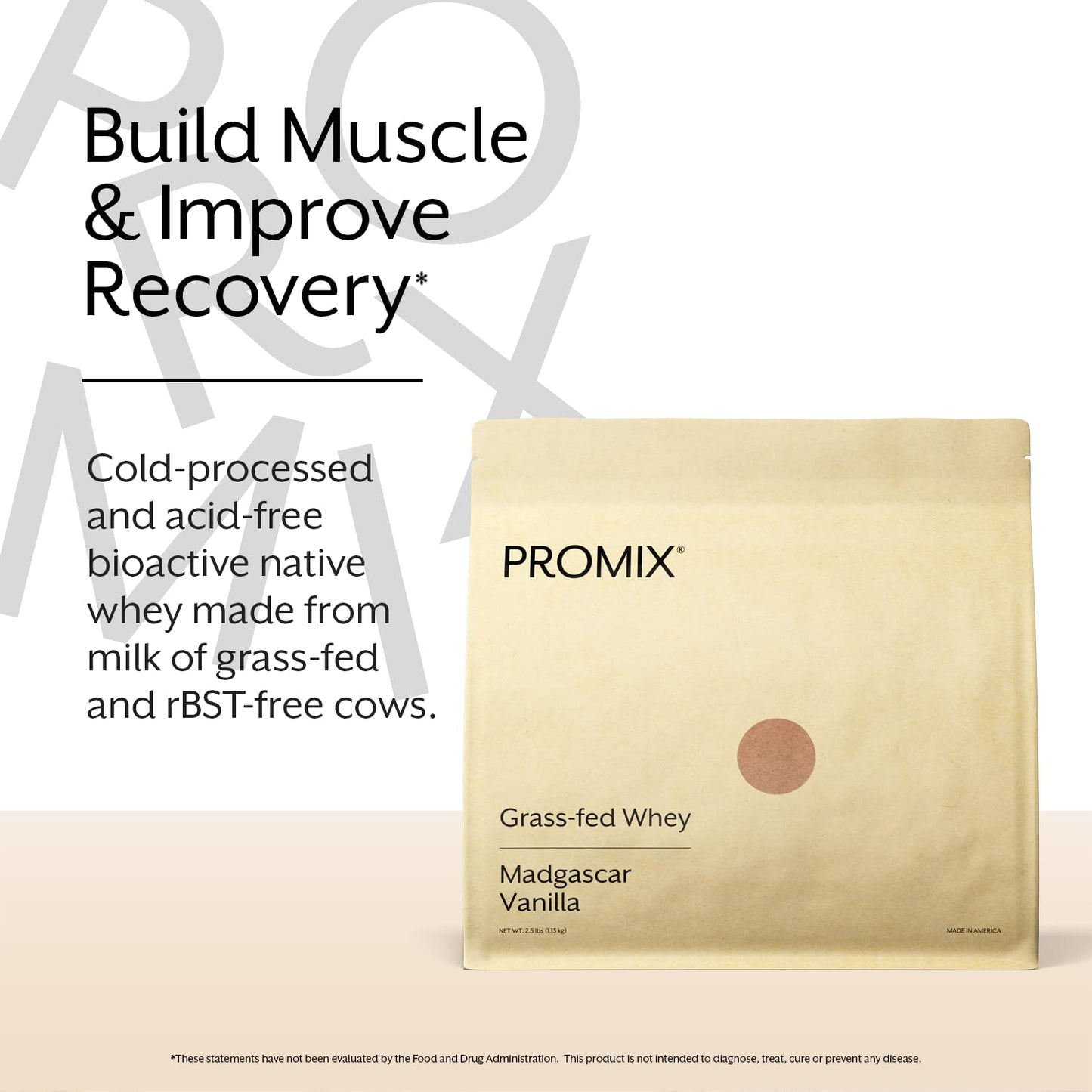 ProMix Nutrition Whey Protein Powder, Vanilla - Grass-Fed - ­Post Workout Fitness & Nutrition Shakes, Smoothies, Baking & Cooking Recipes - Gluten-Free & Keto-Friendly - 2.5 Pound (Pack of 1) - Medaid International