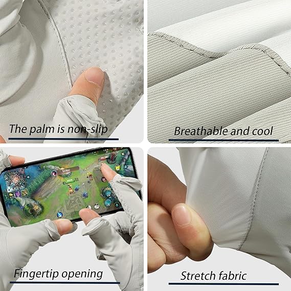 KASTWAVE Women's UPF 50+ Driving Gloves - Full Finger, Touchscreen & Non-Slip, Sun/UV Protection, Cooling Breathable for Steering Wheel, Riding, Hiking & Summer Outdoors