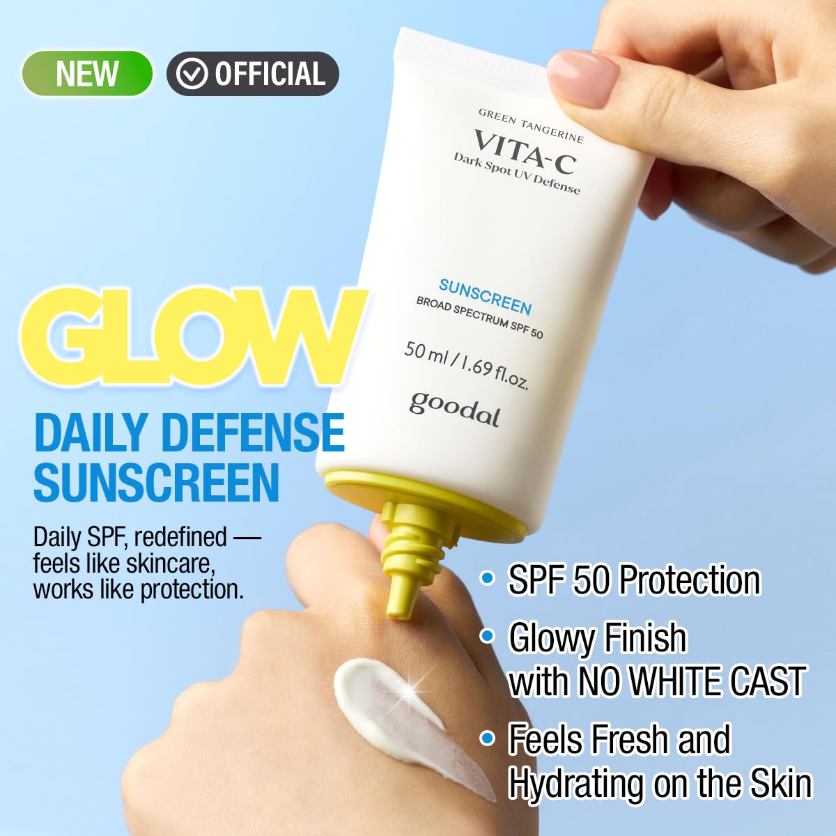Goodal Green Tangerine Vita-C Dark Spot UV Defense Sunscreen SPF 50, Daily Skin Care Korean Sunscreen for Face, Broad spectrum, No White Cast (1.69 fl oz / 50ml) - Medaid International