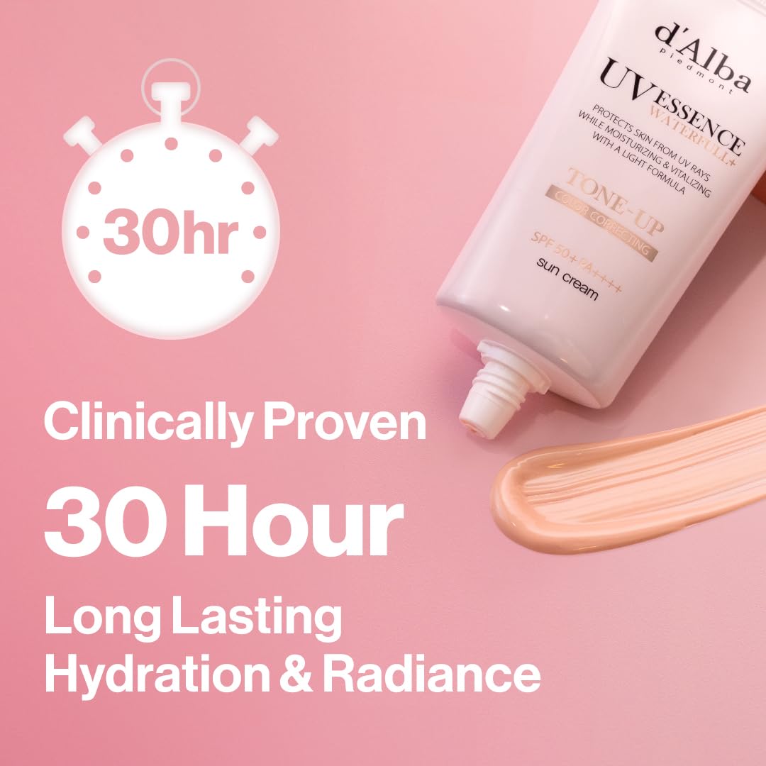 [2 ea] d'alba Piedmont Waterfull Tone-Up Sunscreen Serum BROAD SPECTRUM SPF 50 + Korean Sunscreen for Face, All Skin Tones, Sweat Proof Formula (2 x 1.69 fl.oz.) - Medaid International