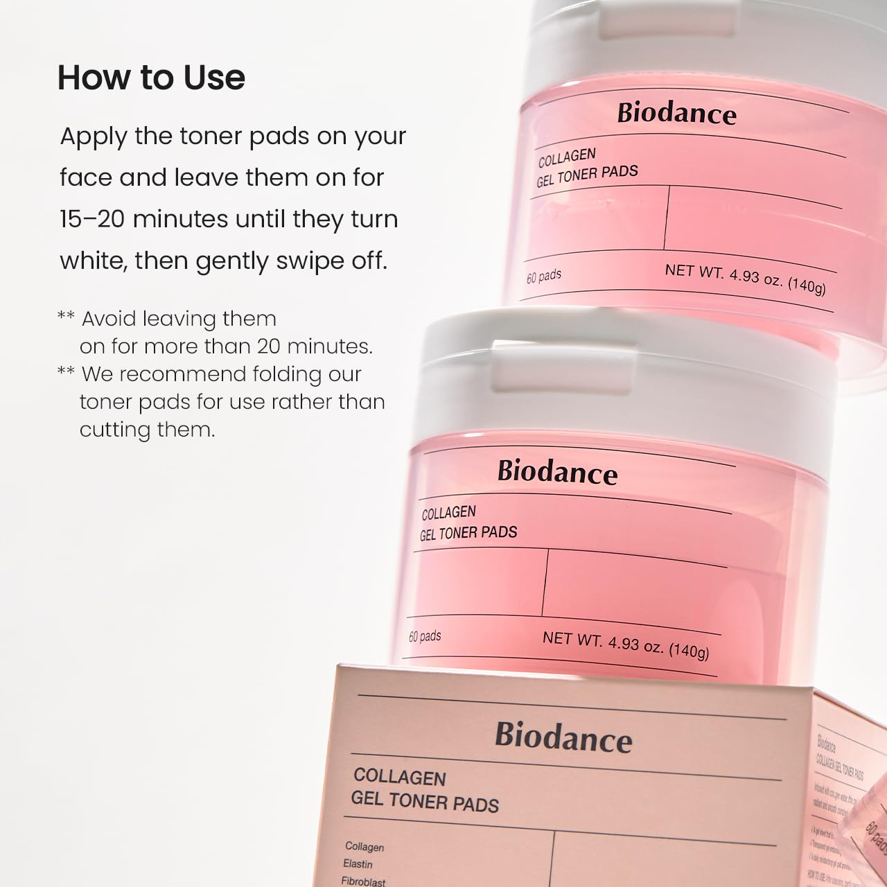 Biodance Collagen Gel Toner Pads, Pore Minimizer for Face, Improving Elasticity, Plumping Toner Pads for Sensitive Skin, Korean Skincare, Stocking Stuffers for Teen Girlsㅣ4.93 fl.oz.(140g)*60Pads - Medaid International