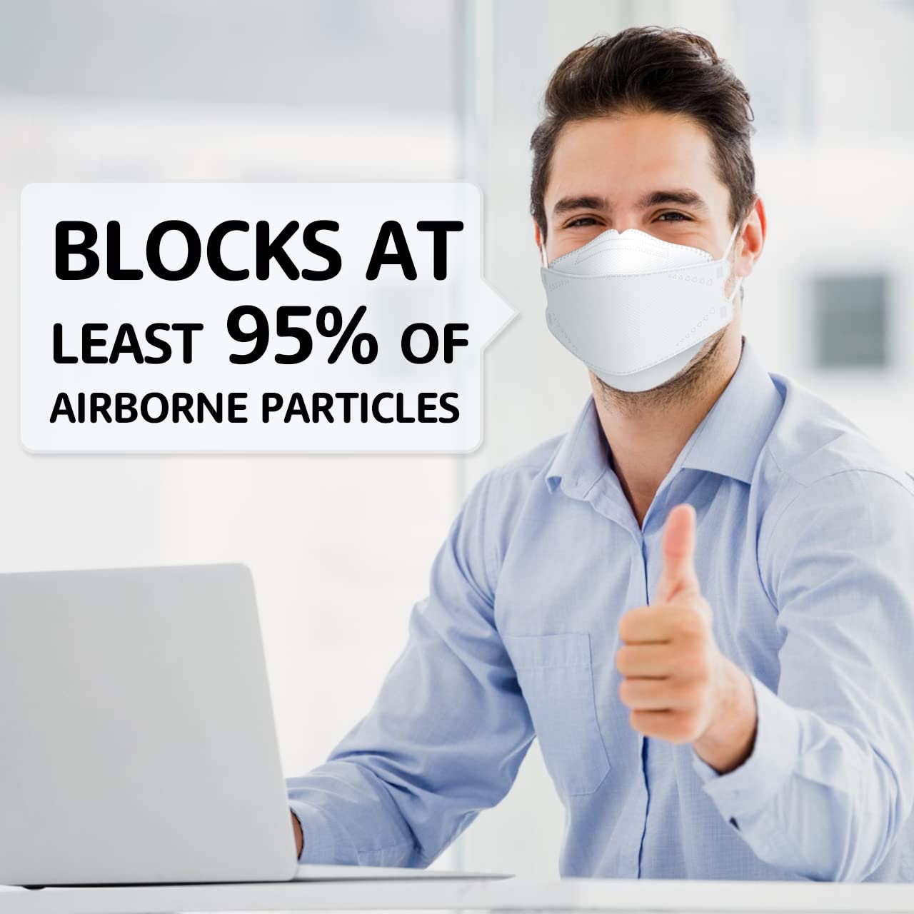 LEVENIS Face Masks 50 Pack, Breathable Comfortable and Disposable Mask, White - Medaid International