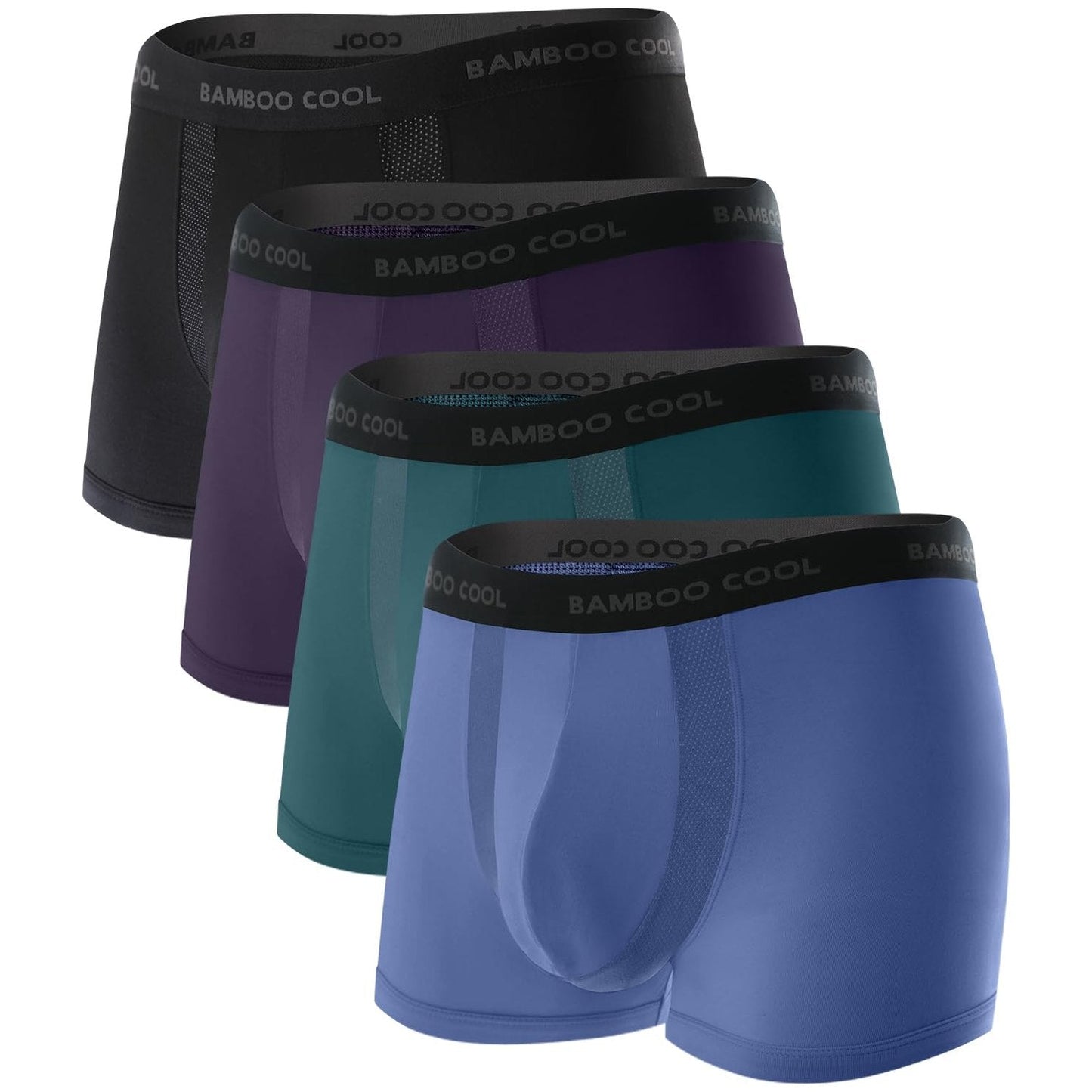 BAMBOO COOL Men's Cooling Trunks with U-Mesh Vent - Breathable Viscose, Tag-Free, Anti Ride-Up Underwear for Men - Medaid International