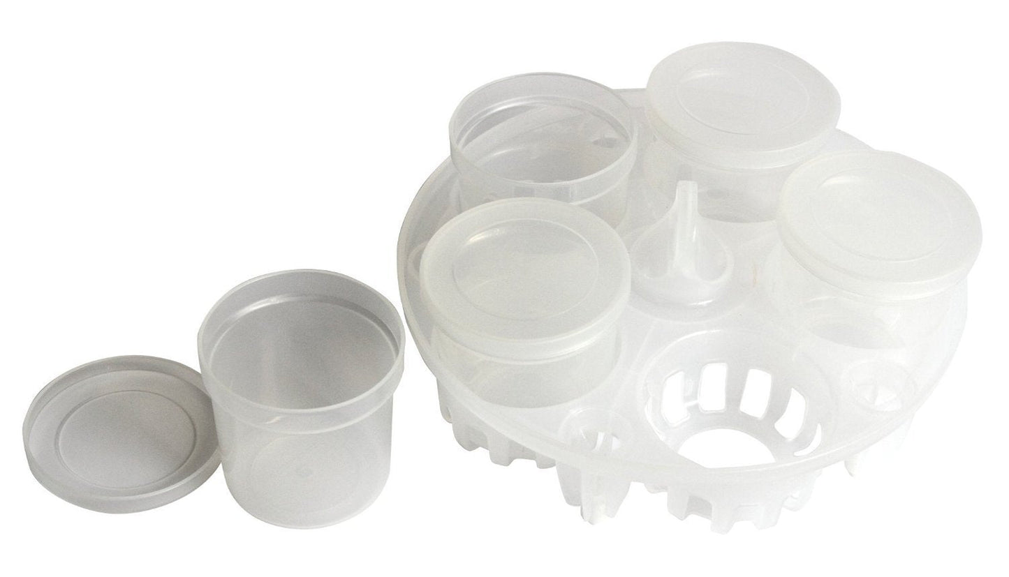 Instant Pot Yogurt Cups and Pressure Sterilization Rack, 6-Oz Dessert Cups with Lids, Bottle Sterilizer, Non-Toxic, BPA-Free Plastic, Clear - Medaid International