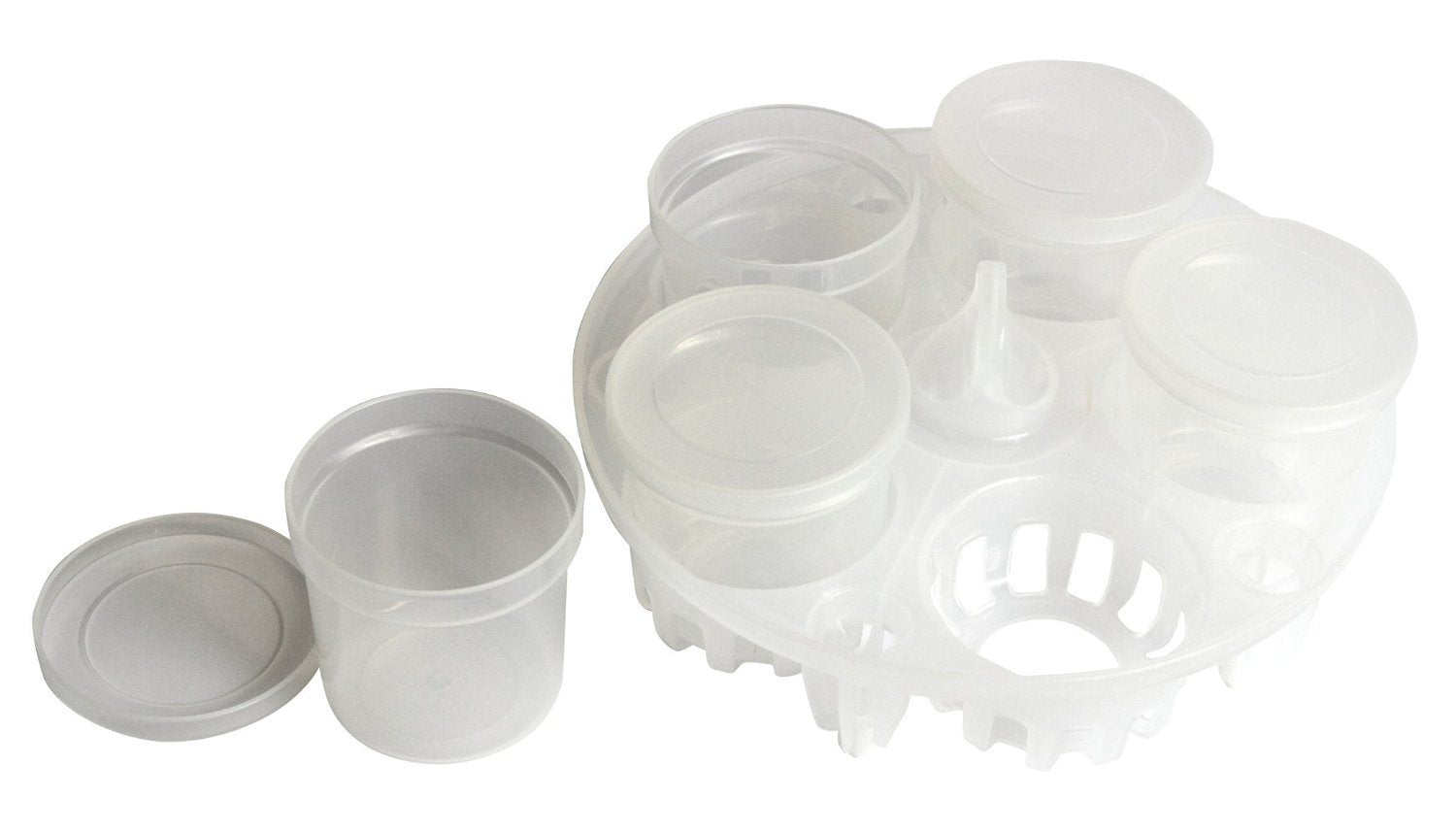Instant Pot Yogurt Cups and Pressure Sterilization Rack, 6-Oz Dessert Cups with Lids, Bottle Sterilizer, Non-Toxic, BPA-Free Plastic, Clear - Medaid International