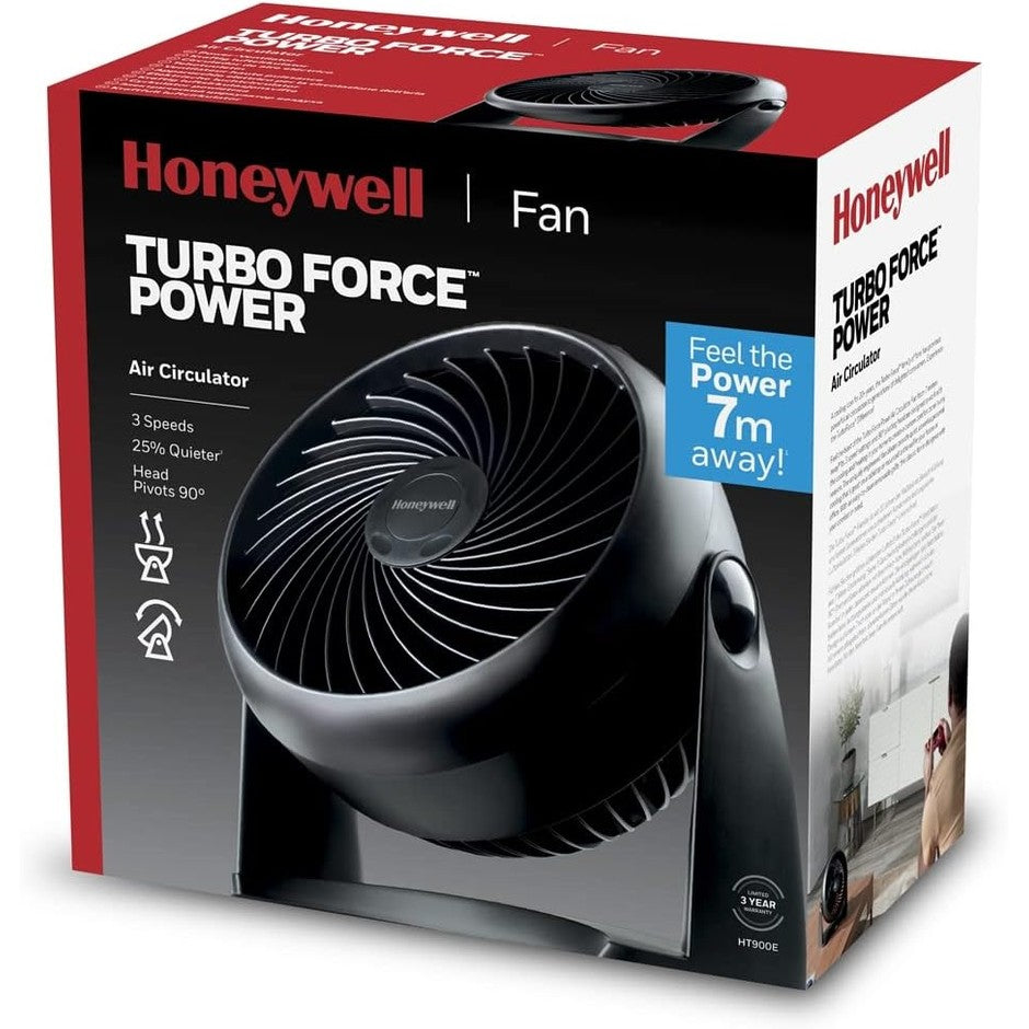 Honeywell TurboForce Power Fan (Quiet Operation Cooling, 90° Variable Tilt, 3 Speed Settings, Wall Mount Feature, Table Fan) HT900E - Medaid International
