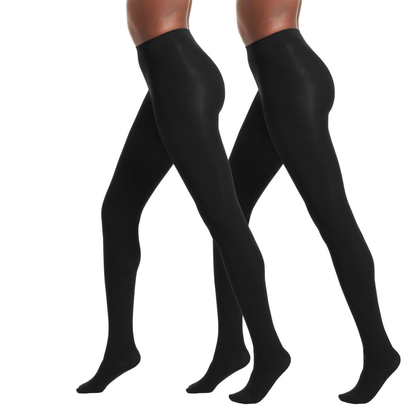 No nonsense Women's Super Opaque Control-Top Tights, Black/Black, Large - Medaid International