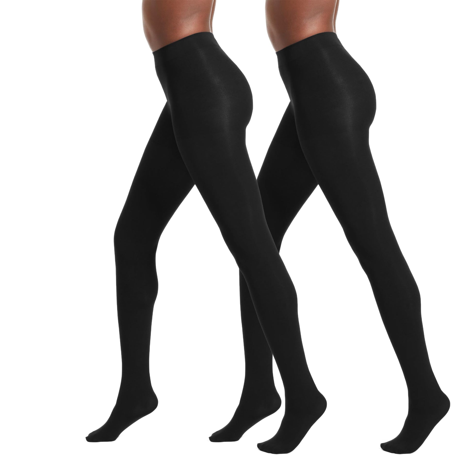 No nonsense Women's Super Opaque Control-Top Tights, Black/Black, Large - Medaid International