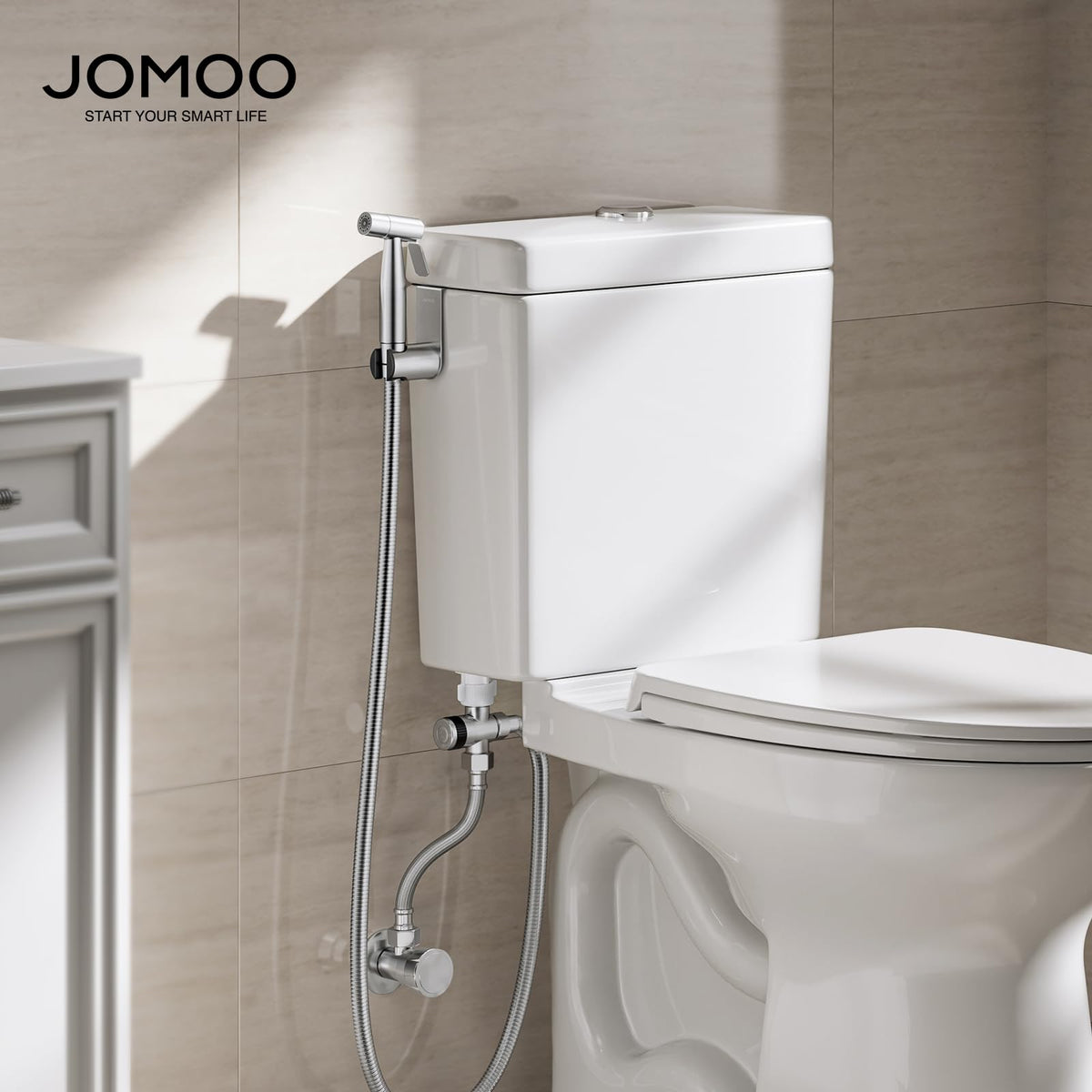 JOMOO Handheld Bidet Sprayer for Toilet, Adjustable Water Pressure Jet Spray with 47" Bidet Hose for Feminine Wash, Bathroom Hygiene Attachment for Cloth Diaper Cleaning