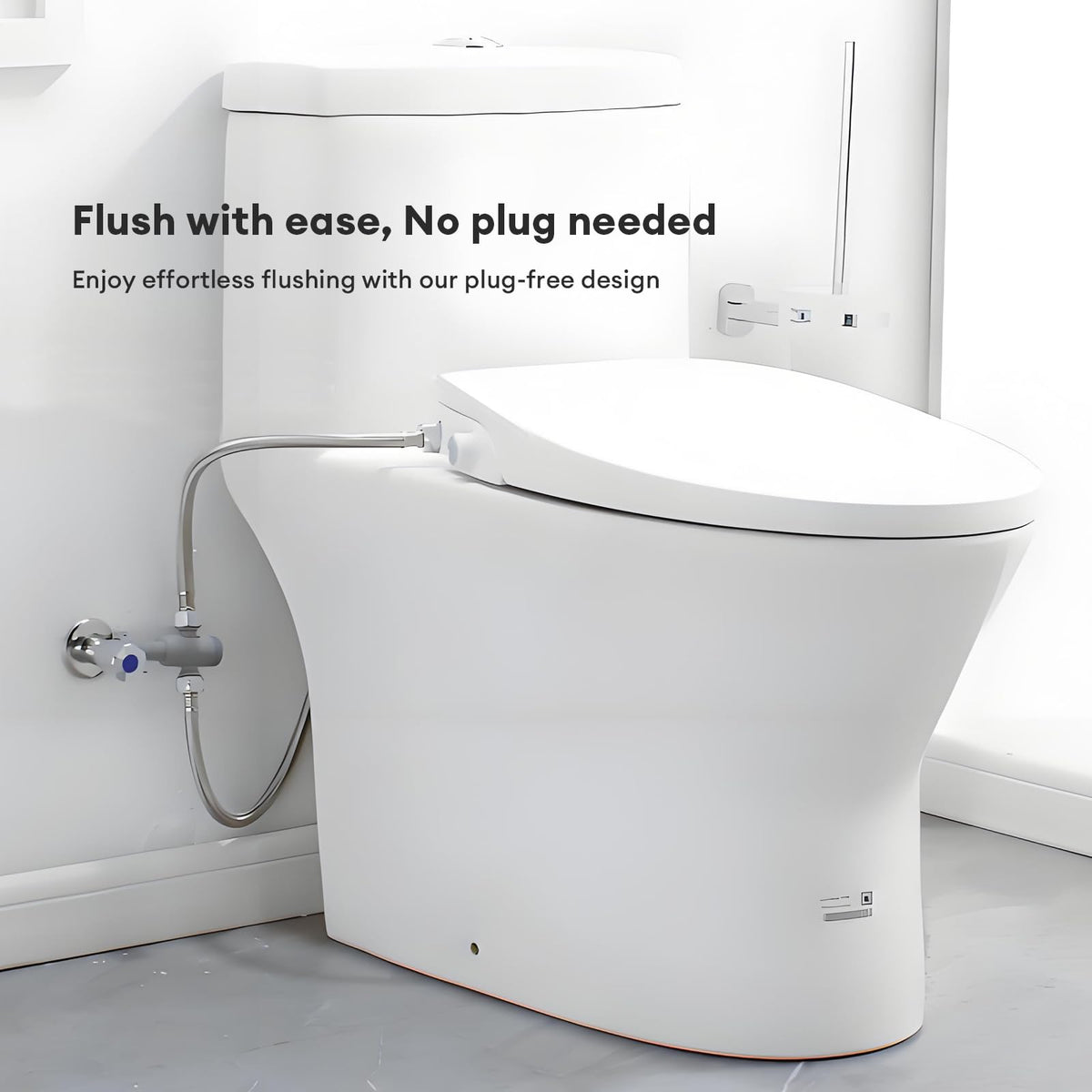JOMOO Non-electric Bidet Toilet Seat, Personal Hygiene Adjustable Spray Volume Bidet Seat for Elongated Toilets, Dual Nozzle Toilet Seat Attachment with Slow-close Seat & Lid