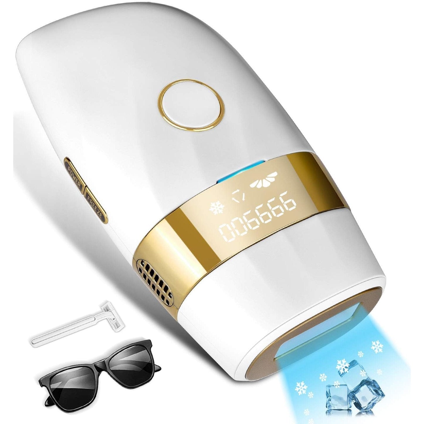 Laser Hair Removal for Women and Men : New Upgraded at Home Use IPL Hair Removal Device Permanent & Protection - 5 Levels Laser Hair Removal for Face Legs Arms and Whole Body White - Medaid International