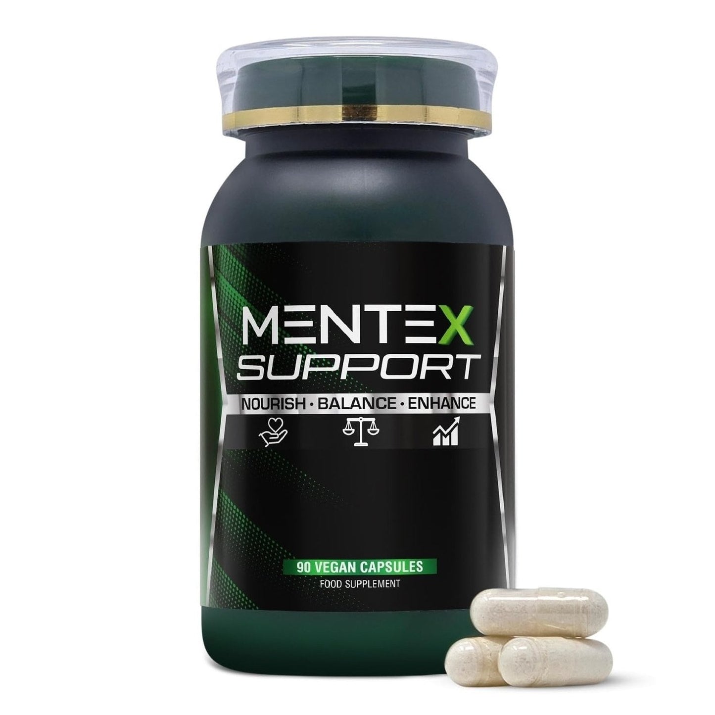 Mentex Nootropics Brain Support Supplement – Brain Supplement with Lion's Mane, Citicoline, Rhodiola & Bacopa – Cognitive Support for Focus, Memory & Mental Clarity – 90 Vegan Capsules - Medaid International