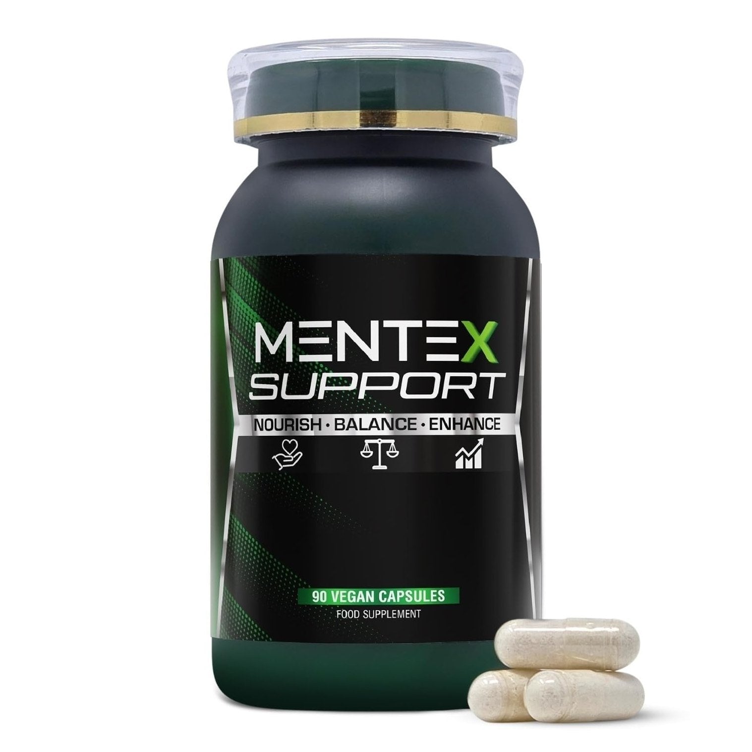 Mentex Nootropics Brain Support Supplement – Brain Supplement with Lion's Mane, Citicoline, Rhodiola & Bacopa – Cognitive Support for Focus, Memory & Mental Clarity – 90 Vegan Capsules - Medaid International