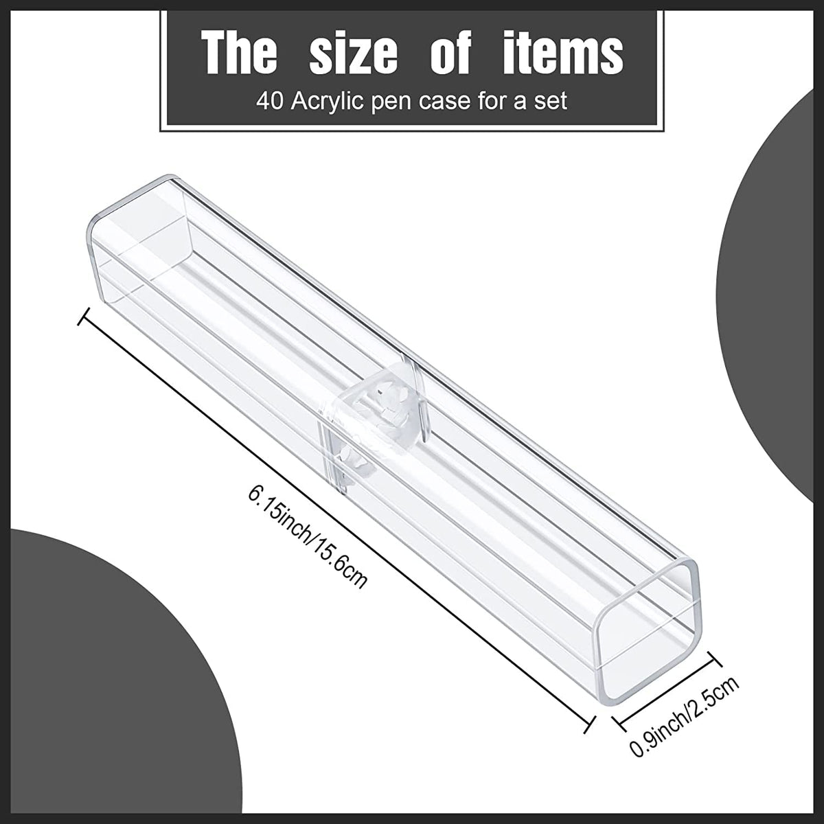 TERRIFI 12 Pcs Acrylic Pen Case, Empty Pencil Gift Boxes, Clear Pen Display Case, Single Pen Holder Ballpoint Organizer Container for School Business Office Teachers Students Supplies
