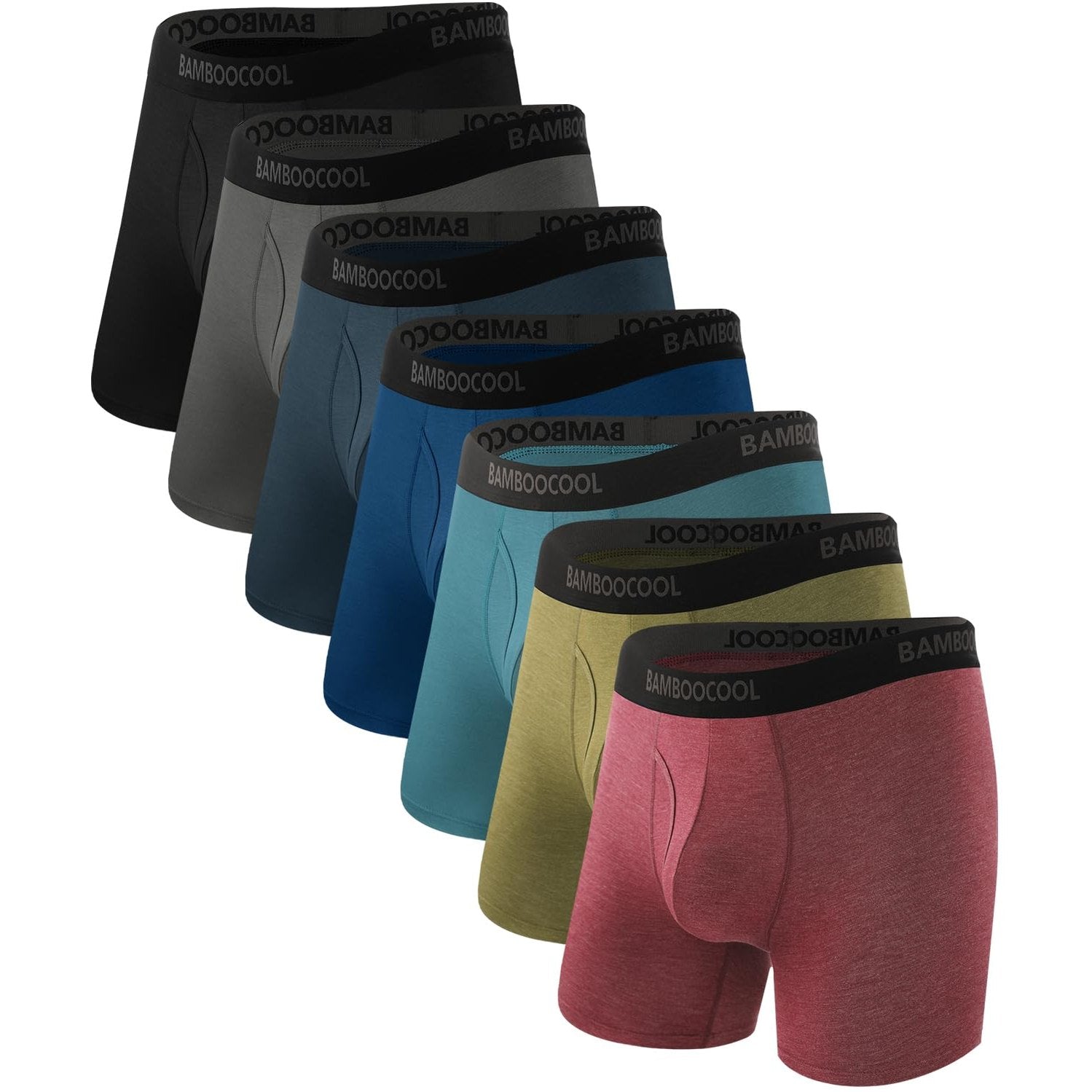 BAMBOO COOL Men's Underwear Breathable Boxer Briefs with Fly Moisture-Wicking Lightweight Underwear - Medaid International