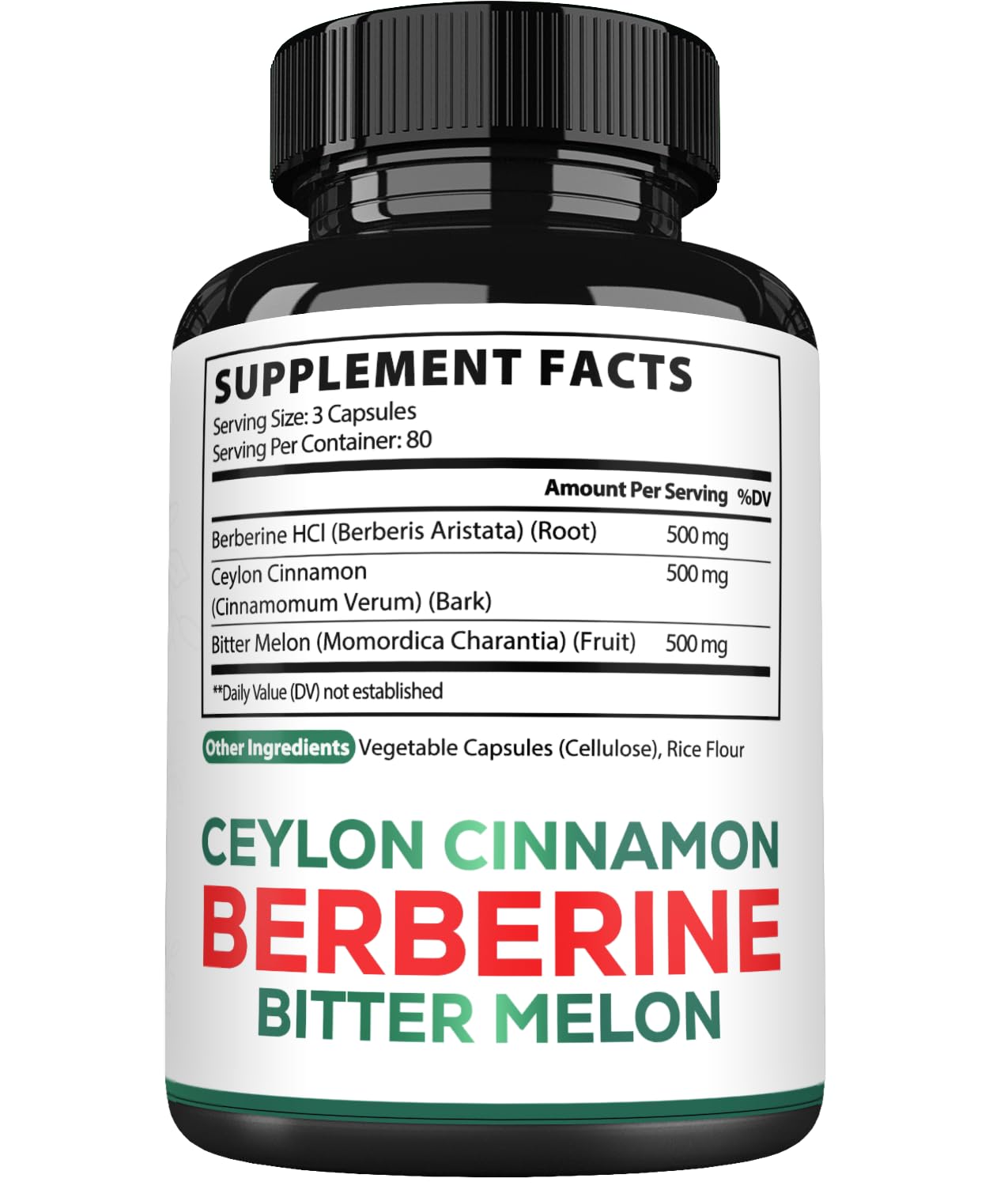 Berberine 1500mg Supplement with Organic Ceylon Cinnamon Bark & Bitter Melon - 240 Vegan Capsules for 80 Servings - Immune System, Heart Health, Body Management & Digestion Support - Medaid International