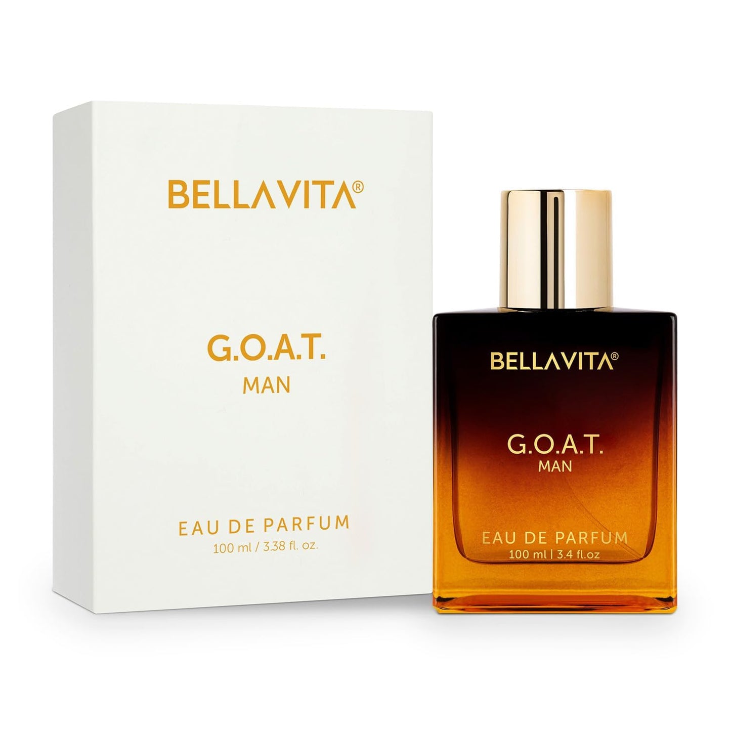 BellaVita Luxury G.O.A.T. Men's Eau De Parfum (3.4 fl.oz) | Natural Refreshing Notes of Bergamot, Lavender, Vetiver & Patchouli Oriental | Fresh Perfume for Men | Long-Lasting Perfume for Mens EDP - Medaid International