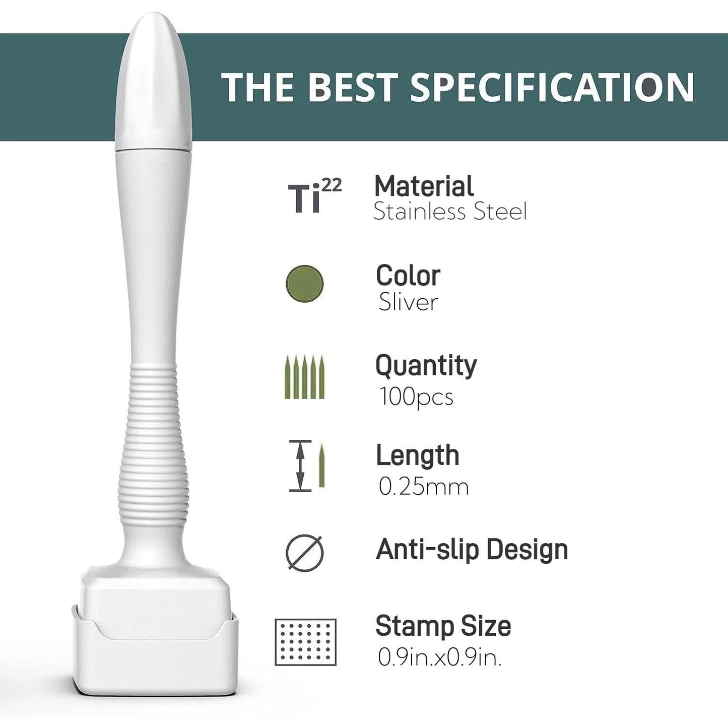 Derma Stamp for Hair & Beard Micro-exfoliating Tool Dermastamp for Women and Men - Medaid International