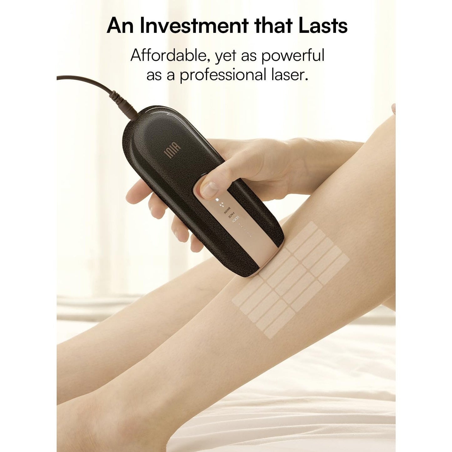 Laser Hair Removal Device for Women and Men, INIA Fond Hair Remover with Long-Lasting in Hair Reduction for Body&Face, Safe at-home Results for Armpits, Bikini and Legs - Medaid International